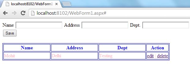 CRUD in Grid Using AngularJS